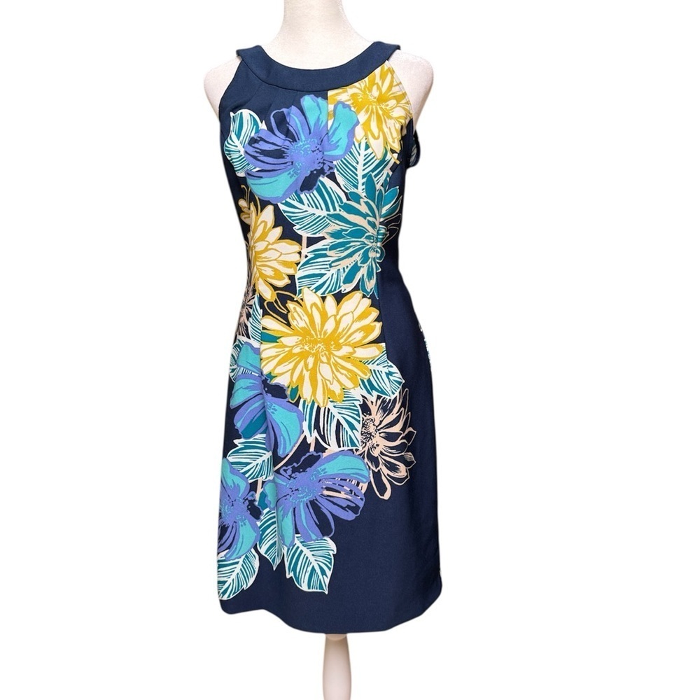 Jessica Howard Bold Floral Print Sleeveless Dress – Size 12